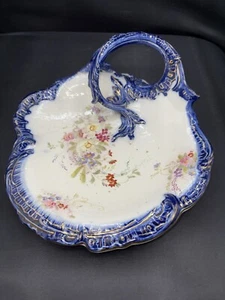 Antike Royal Bonn Flo blaue Schale mit Henkel floral Franz Mark um 1885-1920 - Bild 1 von 24