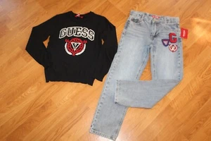 NWT BOYS GUESS SZ 8 SWEATER, BLACK JEANS - Picture 1 of 8