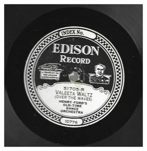 Henry Ford's Old-time Dance Orchestra ‐ Valeeta Waltz / Rye Waltz Edison R - Picture 1 of 2