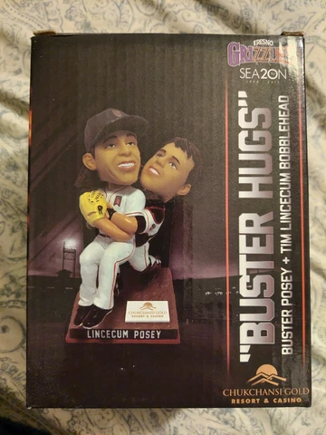 Buster Posey/Tim Lincecum Buster Hugs Fresno Grizzlies SGA Bobblehead Rare Cover