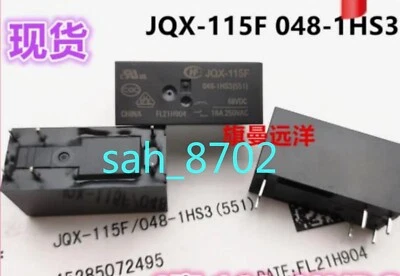 1 PCS NEW HF JQX-115F 048-1HS3 Relay 6-pin 16A 48V - Image 1 of 2