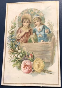 2 Ladies Posing With Roses Victorian Trade Card VTC 8 - Picture 1 of 2