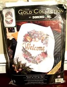 Dimensions Gold Collection Holiday Harmony Quilt Kit Cross Stitch 34 x 43 "NEW - Picture 1 of 3