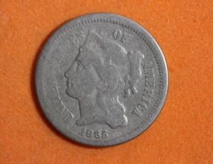 Estate Find 1865 - Three Cent Nickel!! #K35192 - Picture 1 of 2