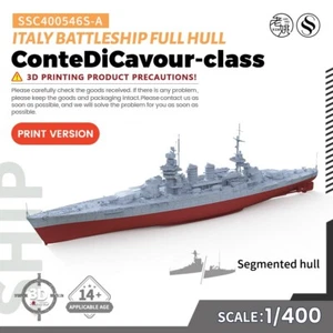 SSMODEL 1/400 Military Model Kit Italy ConteDiCavour-class Battleship Full Hull - Picture 1 of 4
