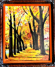 Framed Oil Painting On Canvas - Artist Signed - Trees / Nature - 20" x 24" x 2"
