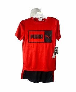 Boy's Size 3T Shirt and Shorts Outfit Puma 2-Piece Red Black Short Sleeve - Picture 1 of 6