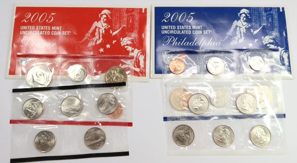 2005 P & D US Mint Uncirculated UNC Clad Complete Coin Set #47034Y - Image 1 of 1