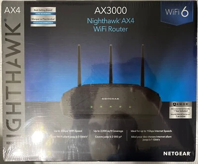 NETGEAR Nighthawk AX4 4-Stream AX3000 WiFi 6 Router  RAX36S-100PAS - New - Image 1 of 4
