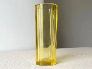 Vintage Murano Art Glass Block Yellow Italy Vase - Picture 1 of 6