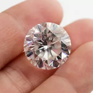 GRA Certified 5.95 Ct 12 mm Round Cut D Color Flawless Moissanite Loose Stone - Picture 1 of 9