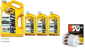 Pennzoil Platinum 5W-20 Full Synthetic Motor Oil, 8 Quarts w/K&N Oil Filter - Picture 1 of 1