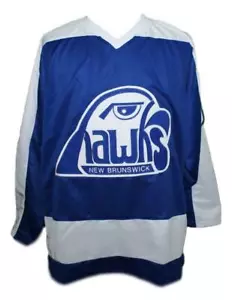Any Name Number New Brunswick Hawks Custom Hockey Jersey Blue - Picture 1 of 4
