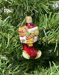 Christopher Radko Christmas Ornament Stocking filled with Presents Small 2.5 in - Picture 1 of 7