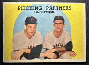 1959 Topps #291 Pitching Partners Insert Pedro Ramos Camilo Pascual - Picture 1 of 7
