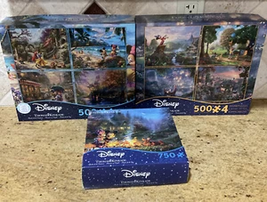 10 Thomas Kinkade Disney Jigsaw Puzzles 8-500 Pc & 1-750 Pc Mickey, Princess - Picture 1 of 4