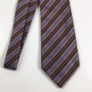 Brioni Silk Blend Handmade In Italy Men's Tie 60” Long 3.5” Wide Brown Blue - Picture 1 of 5