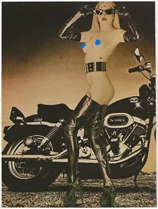 Página de artículo vintage mujer en topless de Harley Davidson Motorcycle - septiembre de 1982 - Imagen 1 de 5