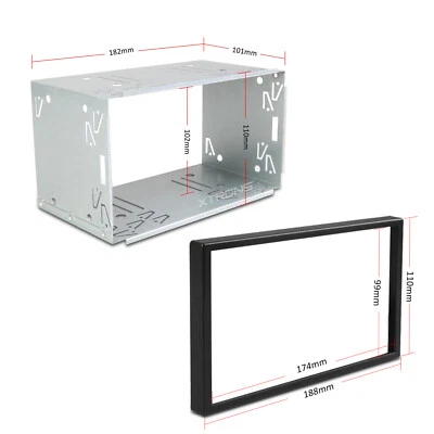 Double 2 DIN Mounting Sleeve/Basket Trim Ring Cage for Car DVD Players Radio - Image 1 of 3