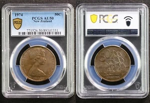 1974 New Zealand 50C PCGS AU 50 - Picture 1 of 5