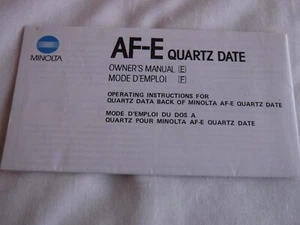 Minolta AF-E Quartz Date analoge Kleinbildkamera Bedienungsanleitung - Bild 1 von 3