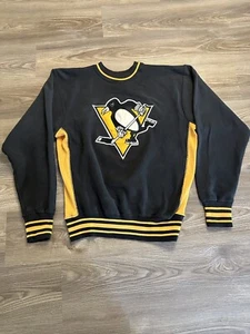 Vintage Legends Pittsburgh Penguins Embroidered Black Pullover Men’s Sz L - Picture 1 of 10