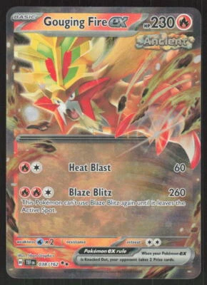 Pokemon TCG SV05: Temporal Forces #038/162 Gouging Fire ex NM - Image 1 of 2