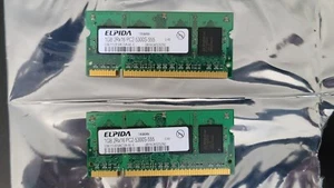 ELPIDA 1GB 2Rx16 PC2-5300S-555 DDR2 MEMORY STICK - X2 - Picture 1 of 2
