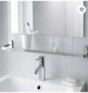 Lot of 2 IKEA BROGRUND Stainless Steel Glass Shelf  26 3/8x4 3/8" 103.285.30 NEW - Picture 1 of 5