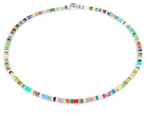 Multicolour Edelsteinkette aus verschiedenen Steinen in Radform Magnetverschluss - Picture 1 of 3