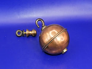 Antique Victorian Round Copper Weight Roasting spit jack Or Cased Clock Weight - Picture 1 of 9