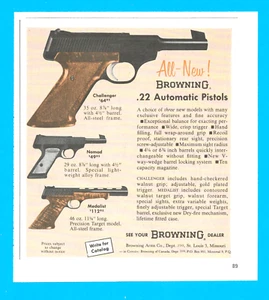 1962 Browning automatic pistol gun magazine print advertisement weapon St. Louis - Picture 1 of 3