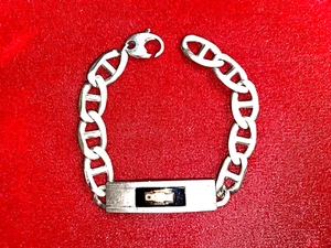 Christian Dior Sterling 14K Onyx Base 3 Diamonds 8 inch Bracelet 47 Grams Signed - Picture 1 of 6