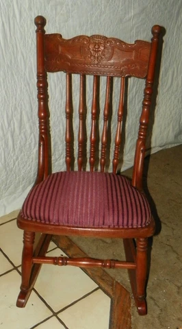 Small Cherry Carved Sewing Rocker / Rocking Chair / Child's Rocker  (R167) Cover