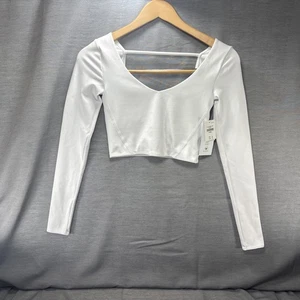 Crop top Gilly Hicks bianco manica lunga imbottito nuovo con etichetta taglia XS - Foto 1 di 6