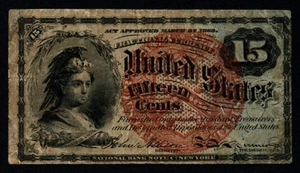 1869-1875 15c 4th Issue COLUMBIA VF Fractional Currency! - Picture 1 of 2