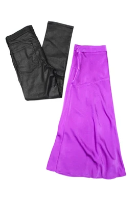Banana Republic Womens Zipped Buttoned A-Line Skirt Pants Purple Size 8 Lot 2 - Image 1 of 4