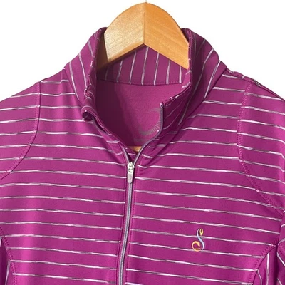 Pullover Zero Restriction Golf 1/4 Cremallera Mujer XS Performance Manga Larga Rayas Foto 1 de 4