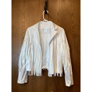 Western Style White Fringed Jacket - Picture 1 of 2
