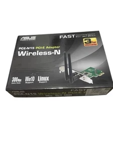 ASUS PCE-N15 Wireless-N PCI Express Adapter Wi-Fi 300MBps LED Indicator - Photo 1/7