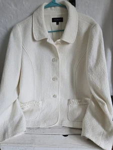 Talbots cream color wmns blazer Sz 16 wool blend Gorgeous! see pics - Picture 1 of 5