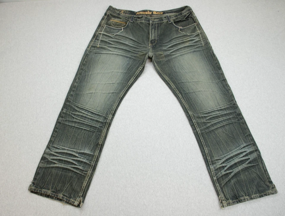 Jeans Attitude Gold para hombre 42 x 32 azul 100 % algodón vintage Foto 1 de 4
