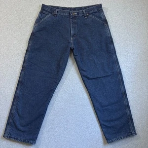Wrangler Jeans Uomo 36X30 Blu Falegname Dritto Foderato in Pile Denim Esterno - Foto 1 di 11