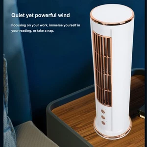 Rechargeable Desk Fan USB Bladeless Table Fan 3 Speed for Bedroom Home Office - Picture 1 of 12