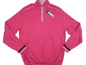 NWT BOBBY JONES 1/4 ZIP PULLOVER MEN LARGE MOCK GOLF PIMA PERU COTTON SWEATSHIRT - Picture 1 of 12