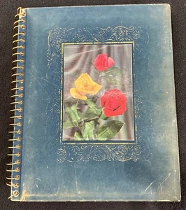 Vintage magisches magnetisches Spiral-Fotoalbum mit holografischen Rosen. Made In Japan. - Bild 1 von 6
