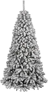 Albero Di Natale Danubio Super Folto Pino Verde Innevato Base Croce in Ferro Pie - Foto 1 di 12