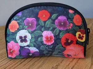 Pansy Floral Small Zipper Makeup Cosmetic Pouch Bag By Salamander Graphix - Picture 1 of 6