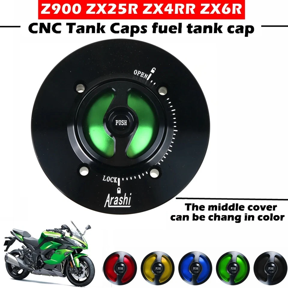 Fuel Tank Caps For KAWASAKI ZX4RR ZX25R Z900 Ninja650 Ninja400 Ninja250 2019- - Image 1 of 4