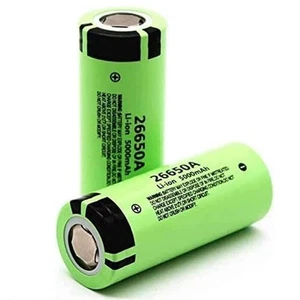 26650 Rechargeable Battery, 2Pcs 3.7V 5000mAh 26650 Lithium 26650 Flat Top Ba... - Picture 1 of 1